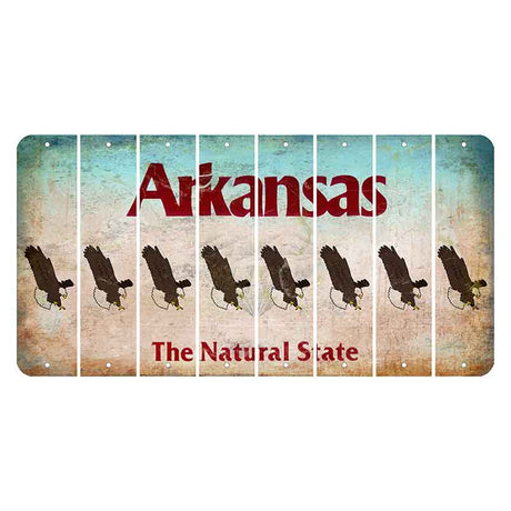 Arkansas Diamond Cut License Plate Strips (Set of 8) Bald Eagle