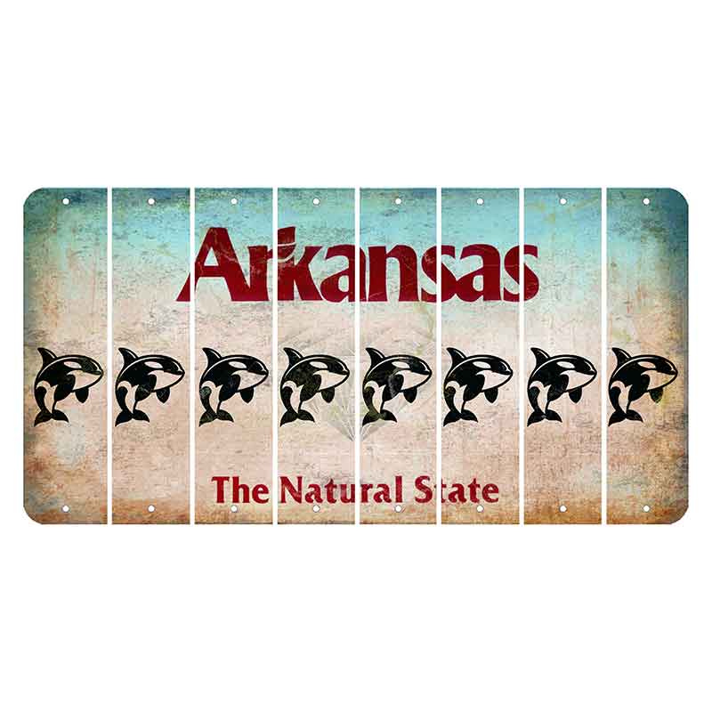 Arkansas Diamond Cut License Plate Strips (Set of 8) Whale