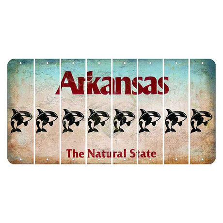 Arkansas Diamond Cut License Plate Strips (Set of 8) Whale