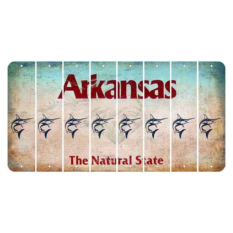 Arkansas Diamond Cut License Plate Strips (Set of 8) Swordfish