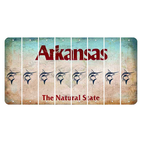 Arkansas Diamond Cut License Plate Strips (Set of 8) Swordfish