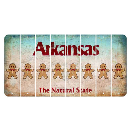 Arkansas Diamond Cut License Plate Strips (Set of 8) Gingerbread Man