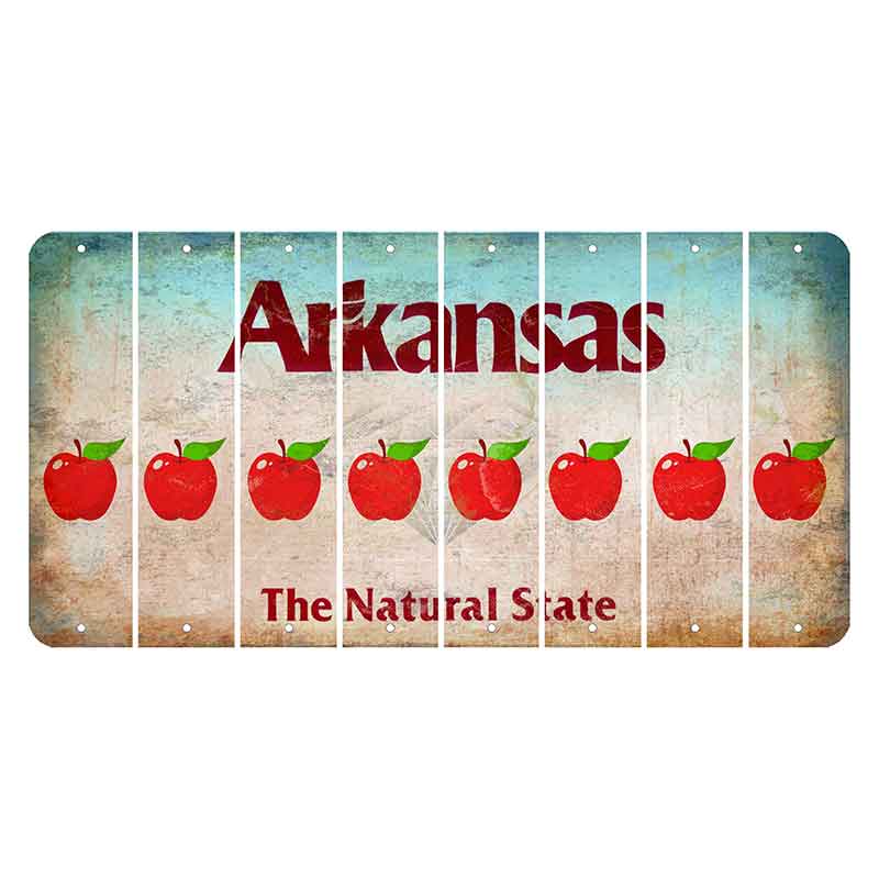 Arkansas Diamond Cut License Plate Strips (Set of 8) Apple