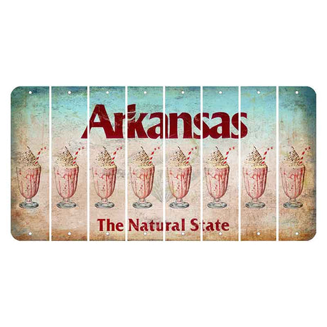 Arkansas Diamond Cut License Plate Strips (Set of 8) Milkshake