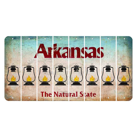 Arkansas Diamond Cut License Plate Strips (Set of 8) Lantern