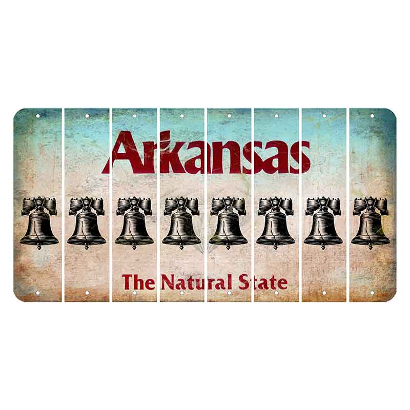 Arkansas Diamond Cut License Plate Strips (Set of 8) Liberty Bell