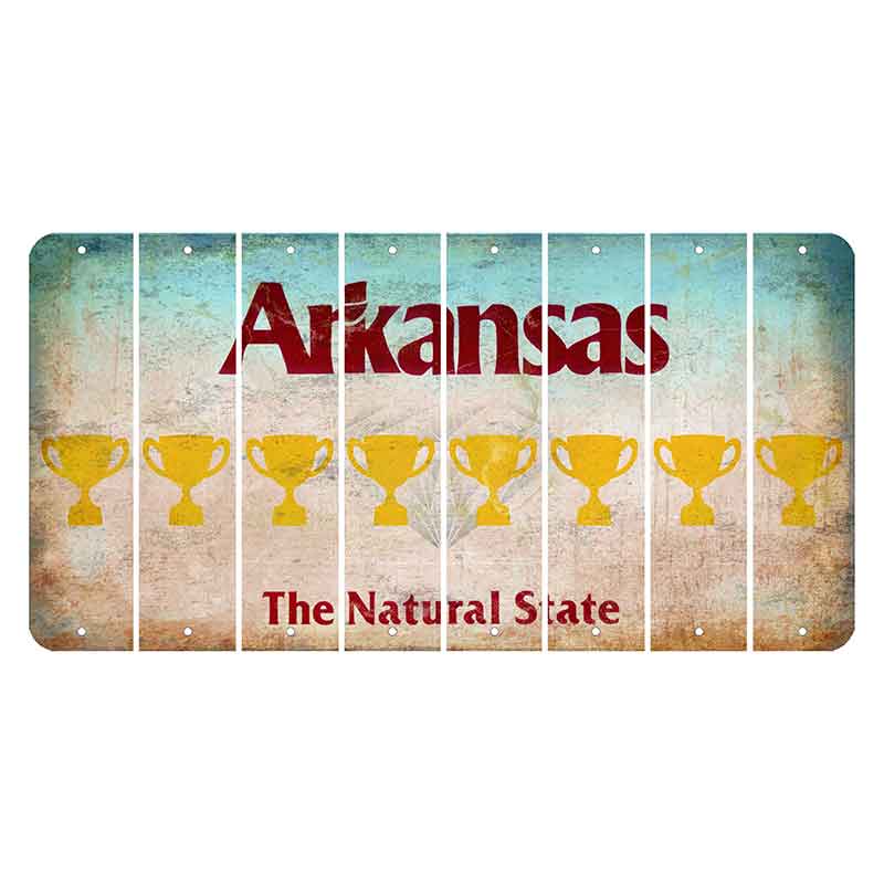 Arkansas Diamond Cut License Plate Strips (Set of 8) Trophy