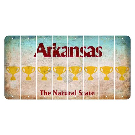 Arkansas Diamond Cut License Plate Strips (Set of 8) Trophy