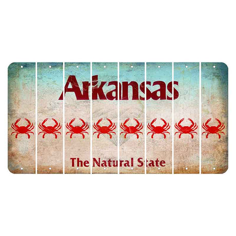 Arkansas Diamond Cut License Plate Strips (Set of 8) Crab