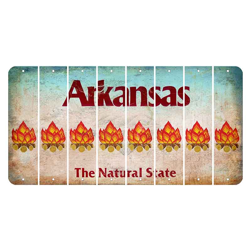 Arkansas Diamond Cut License Plate Strips (Set of 8) Campfire