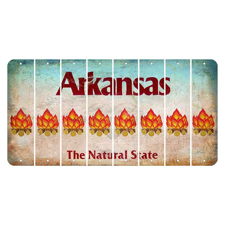 Arkansas Diamond Cut License Plate Strips (Set of 8) Campfire