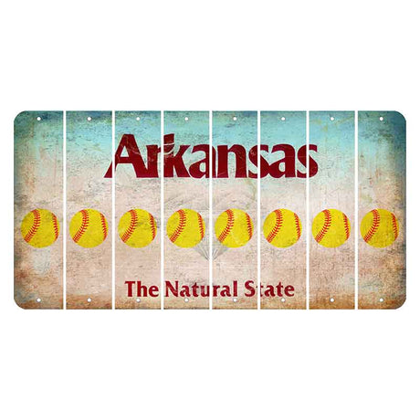 Arkansas Diamond Cut License Plate Strips (Set of 8) Softball