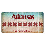 Arkansas Diamond Cut License Plate Strips (Set of 8) Cheer Bow