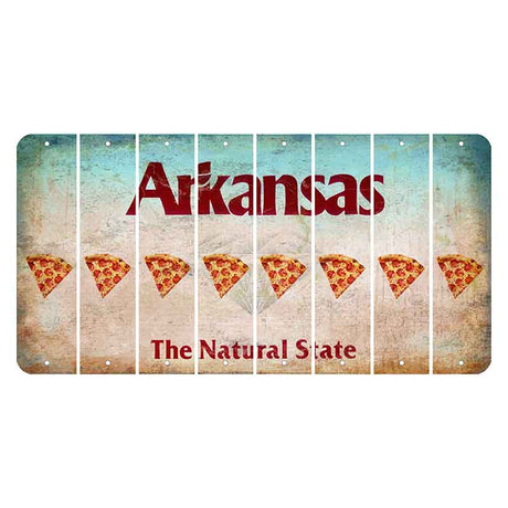 Arkansas Diamond Cut License Plate Strips (Set of 8) Pizza
