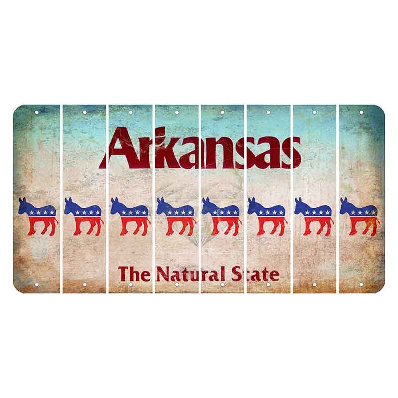 Arkansas Diamond Cut License Plate Strips (Set of 8) Democrat