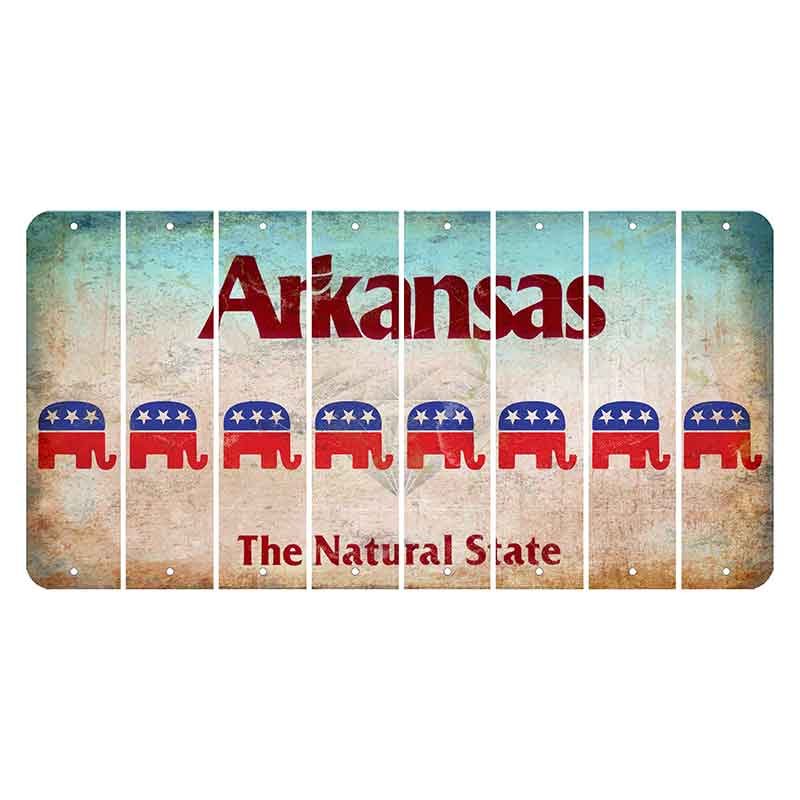 Arkansas Diamond Cut License Plate Strips (Set of 8) Republican