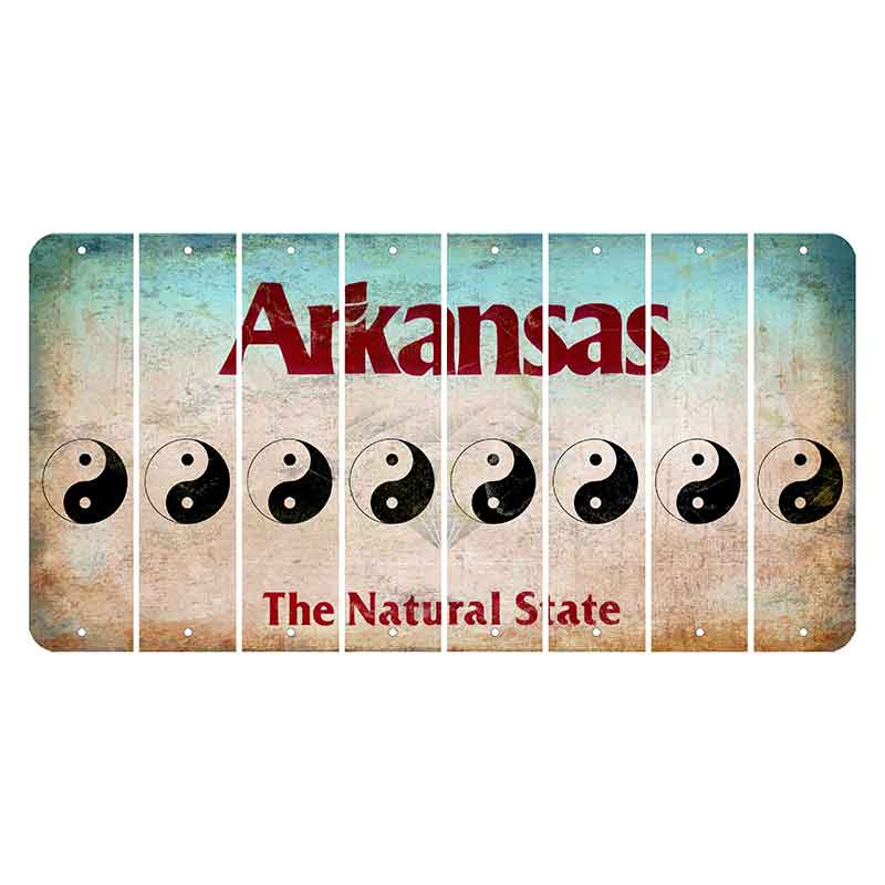 Arkansas Diamond Cut License Plate Strips (Set of 8) Yin Yang