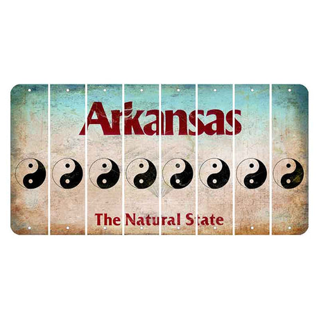 Arkansas Diamond Cut License Plate Strips (Set of 8) Yin Yang
