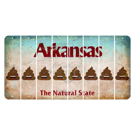Arkansas Diamond Cut License Plate Strips (Set of 8) Emoji - Poop