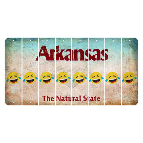 Arkansas Diamond Cut License Plate Strips (Set of 8) Emoji - Laughing