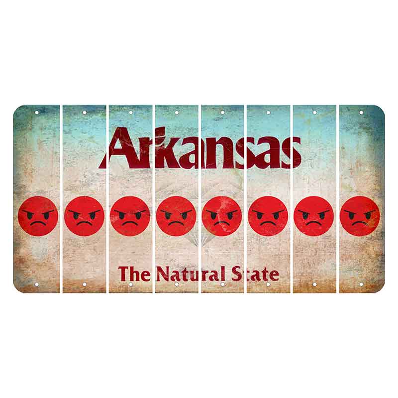 Arkansas Diamond Cut License Plate Strips (Set of 8) Emoji - Angry
