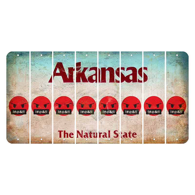 Arkansas Diamond Cut License Plate Strips (Set of 8) Emoji - Pissed
