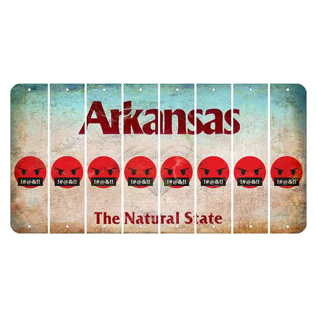Arkansas Diamond Cut License Plate Strips (Set of 8) Emoji - Pissed