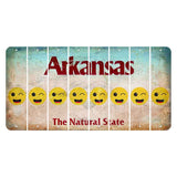 Arkansas Diamond Cut License Plate Strips (Set of 8) Emoji - Winking