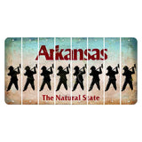 Arkansas Diamond Cut License Plate Strips (Set of 8) Fireman with Axe