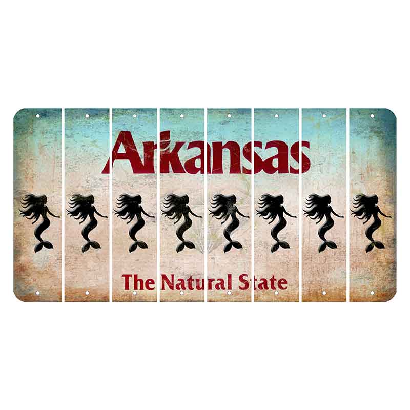 Arkansas Diamond Cut License Plate Strips (Set of 8) Mermaid