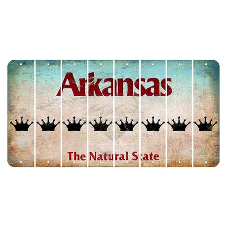 Arkansas Diamond Cut License Plate Strips (Set of 8) Crown