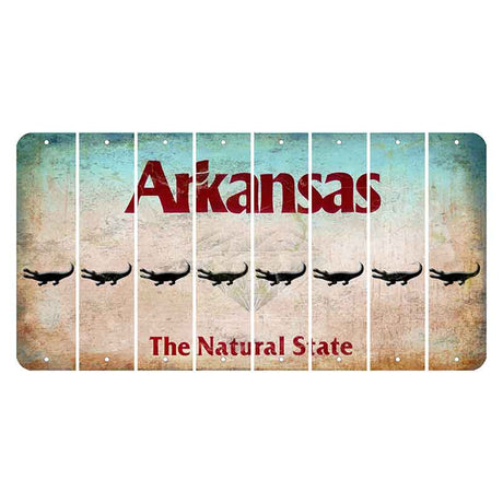 Arkansas Diamond Cut License Plate Strips (Set of 8) Alligator