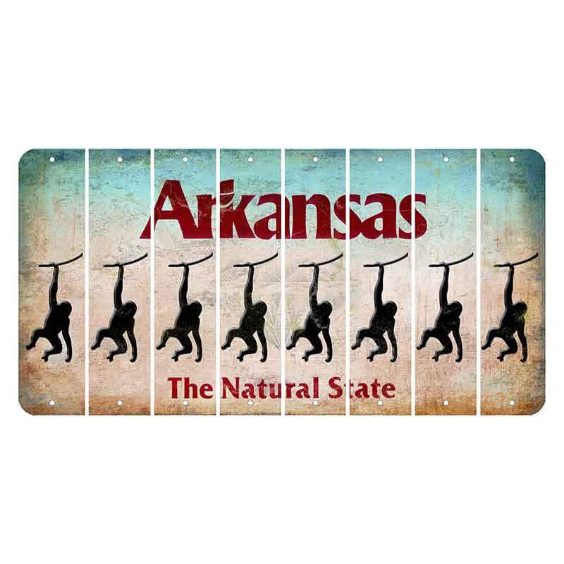 Arkansas Diamond Cut License Plate Strips (Set of 8) Monkey