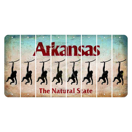 Arkansas Diamond Cut License Plate Strips (Set of 8) Monkey