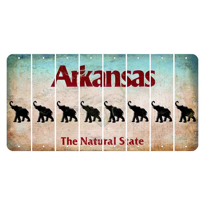 Arkansas Diamond Cut License Plate Strips (Set of 8) Elephant