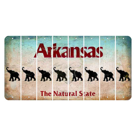 Arkansas Diamond Cut License Plate Strips (Set of 8) Elephant