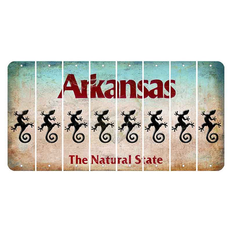 Arkansas Diamond Cut License Plate Strips (Set of 8) Gecko