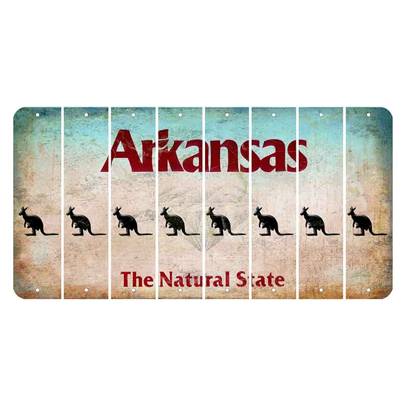 Arkansas Diamond Cut License Plate Strips (Set of 8) Kangaroo