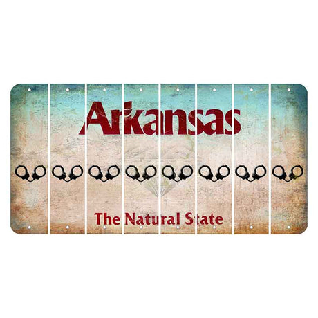 Arkansas Diamond Cut License Plate Strips (Set of 8) Handcuffs