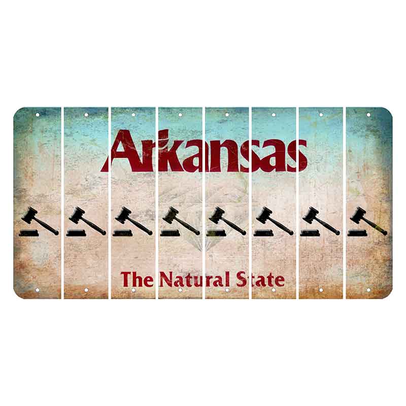 Arkansas Diamond Cut License Plate Strips (Set of 8) Gavel