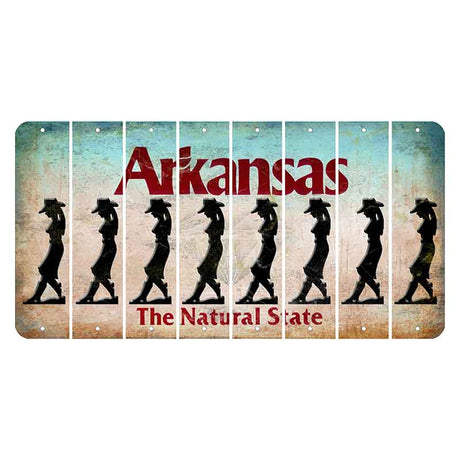 Arkansas Diamond Cut License Plate Strips (Set of 8) Cowgirl - Leaning