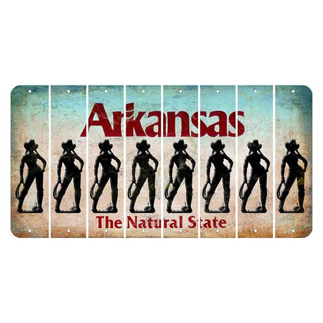 Arkansas Diamond Cut License Plate Strips (Set of 8) Cowgirl
