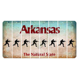 Arkansas Diamond Cut License Plate Strips (Set of 8) Soldier - Running