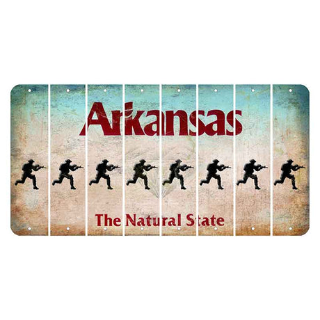 Arkansas Diamond Cut License Plate Strips (Set of 8) Soldier - Running