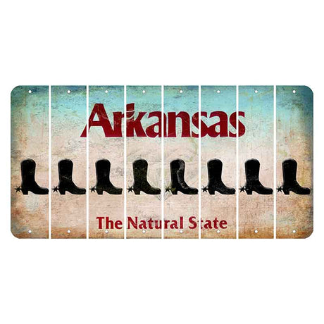 Arkansas Diamond Cut License Plate Strips (Set of 8) Cowboy Boot