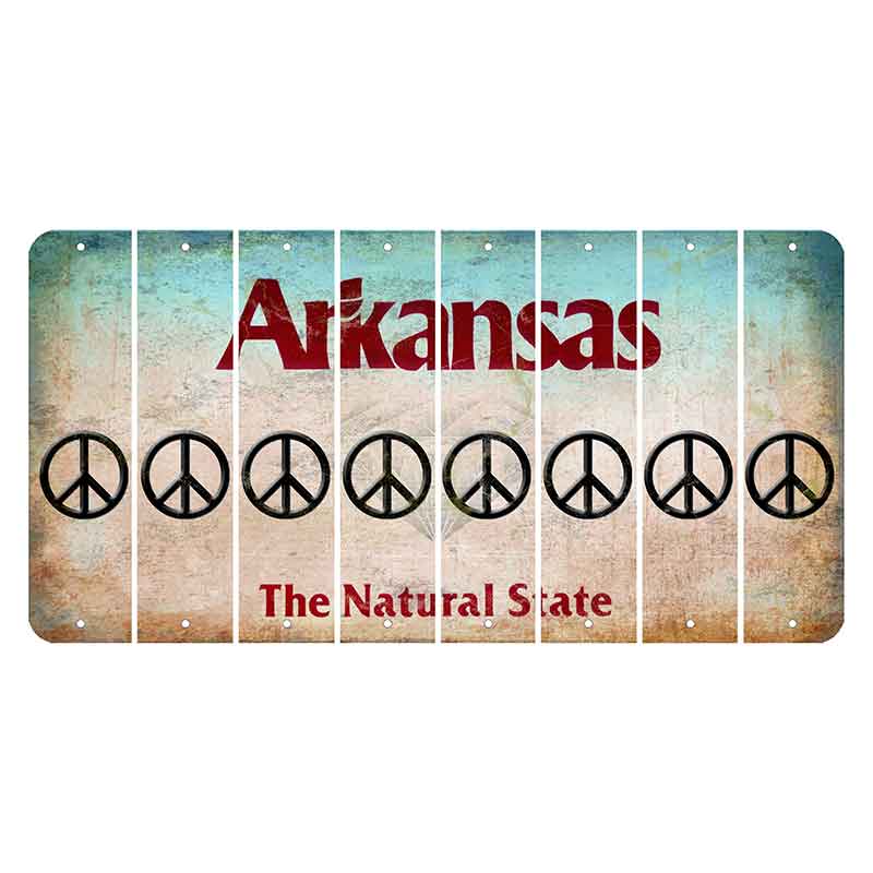 Arkansas Diamond Cut License Plate Strips (Set of 8) Peace Sign