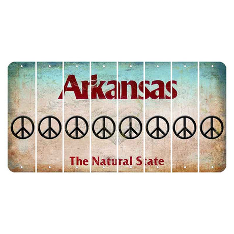 Arkansas Diamond Cut License Plate Strips (Set of 8) Peace Sign