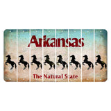 Arkansas Diamond Cut License Plate Strips (Set of 8) Horse