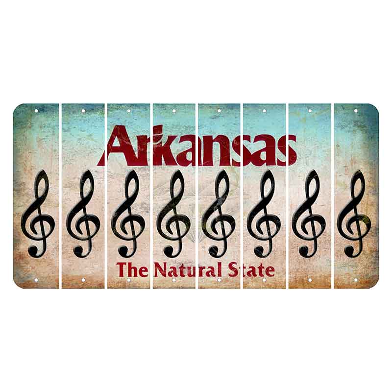 Arkansas Diamond Cut License Plate Strips (Set of 8) Music Note