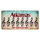 Arkansas Diamond Cut License Plate Strips (Set of 8) Music Note